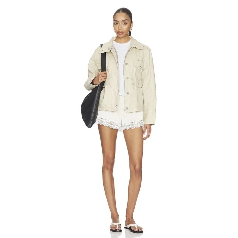 NWT $198 We The Free People M Kali Washed Utility Jacket Oat Cotton Chore *READ*